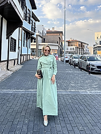 Kendinden Kuşaklı Yandan Cepli Yazlık Elbise