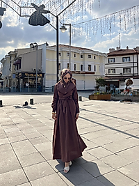 Kendinden Kuşaklı Yandan Cepli Yazlık Elbise