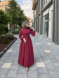 Kendinden Kuşaklı Yandan Cepli Yazlık Elbise